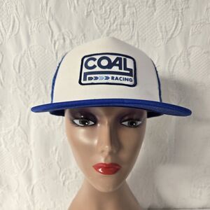 Coal Headwear Trucker Hat Blue Snapback Mesh Back Cap Adjustable Coal Racing